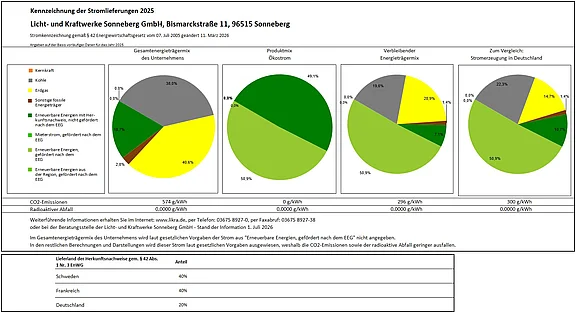 Grafik zur Stromkennzeichnung 2025